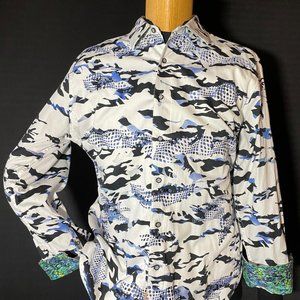 Robert Graham Blue and White Sport Shirt XL